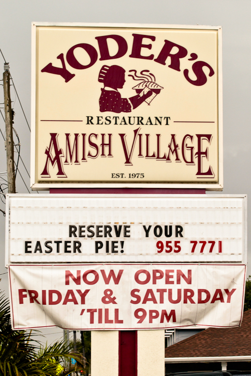 Yoder's Amish Village sign