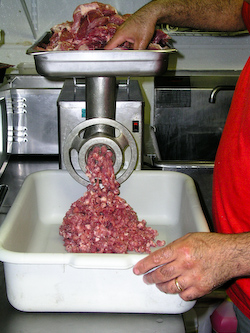 Antonio, Grinding Sausage Meat