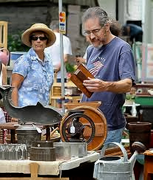 Couple at a Yard Sale